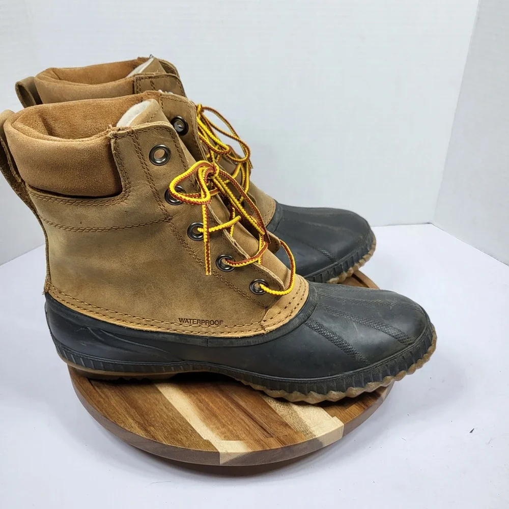 Sorel Cheyanne II Boots Men 10 Brown Black Excellent Waterproof Insulated NM1704
